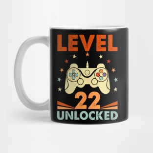 Level 22 Unlocked Video Gamer 22nd Birthday 22 Year Old Mug